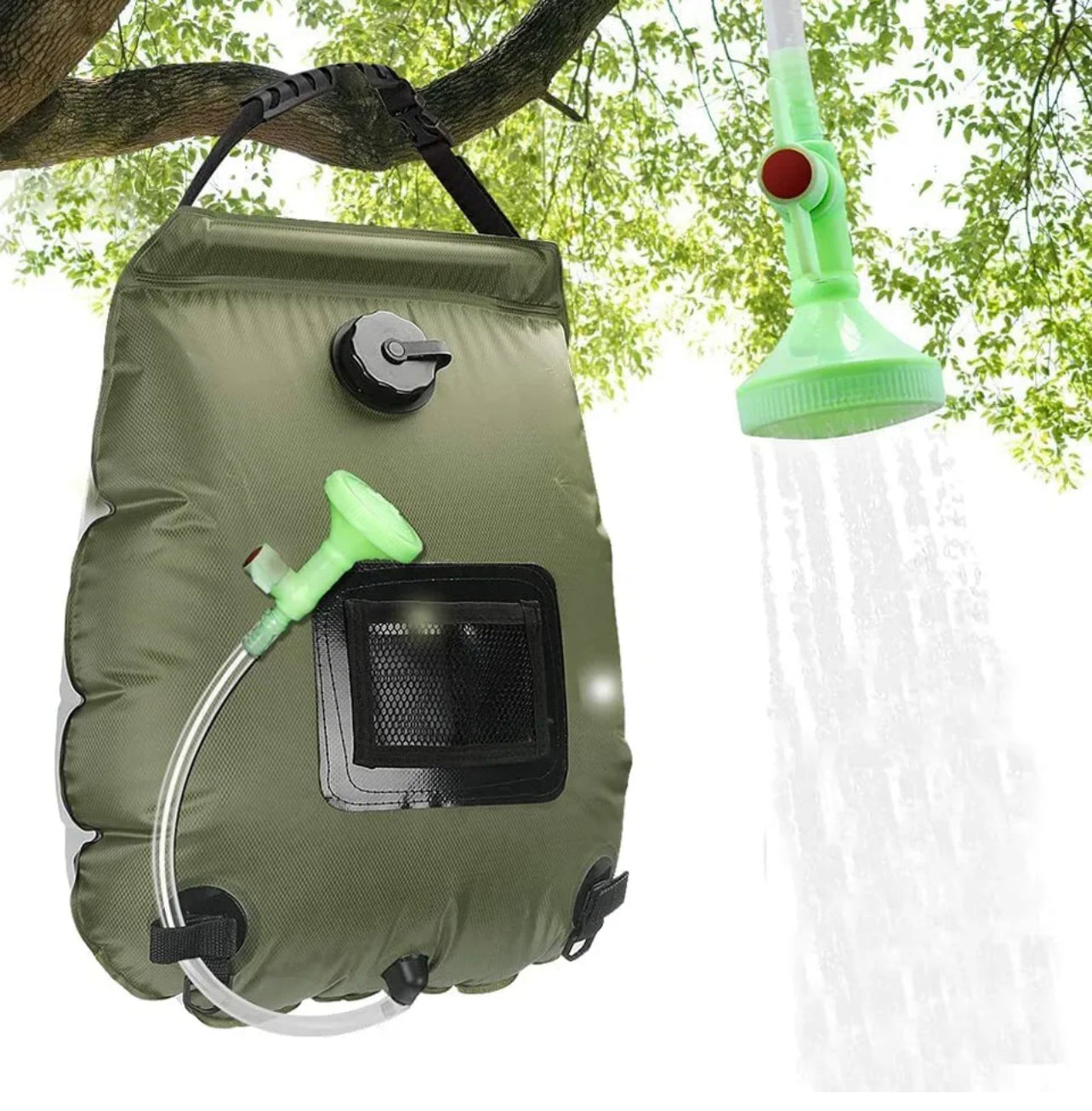 20L Camp Shower Bag Solar Heat Water Pipe Portable Camping Hiking Travel Outdoor