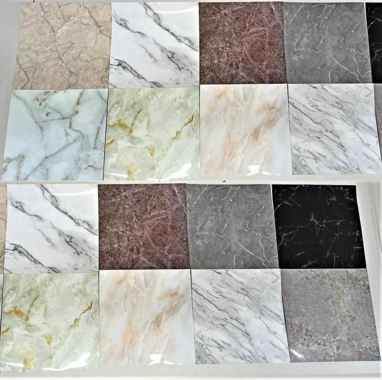 Marble Wall Floor Tile Stickers Waterproof Wallpaper Removable Bathroom Kitchen