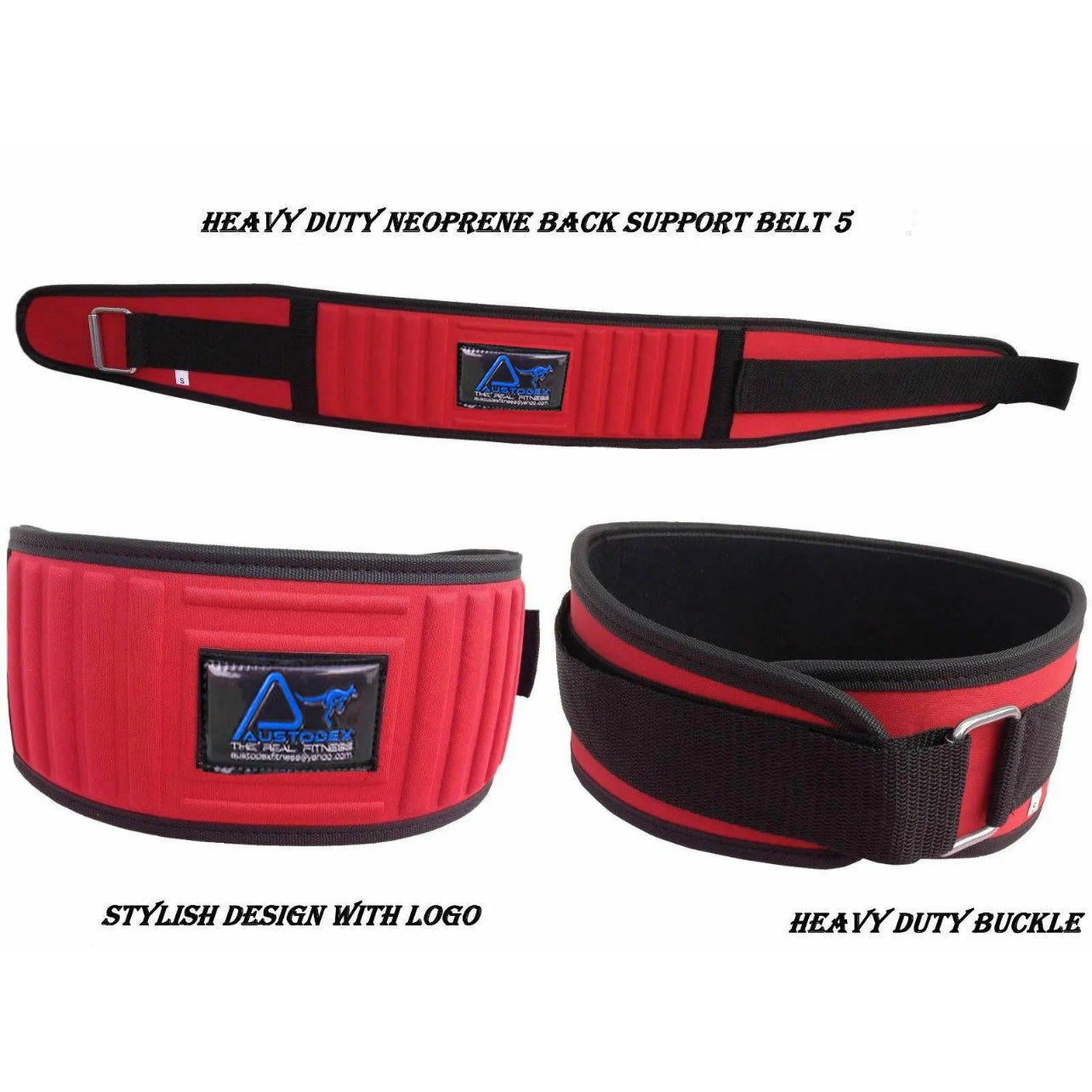 Weight Lifting Fitness Gym BodyBuilding Neoprene Wide Double Back Support Belt