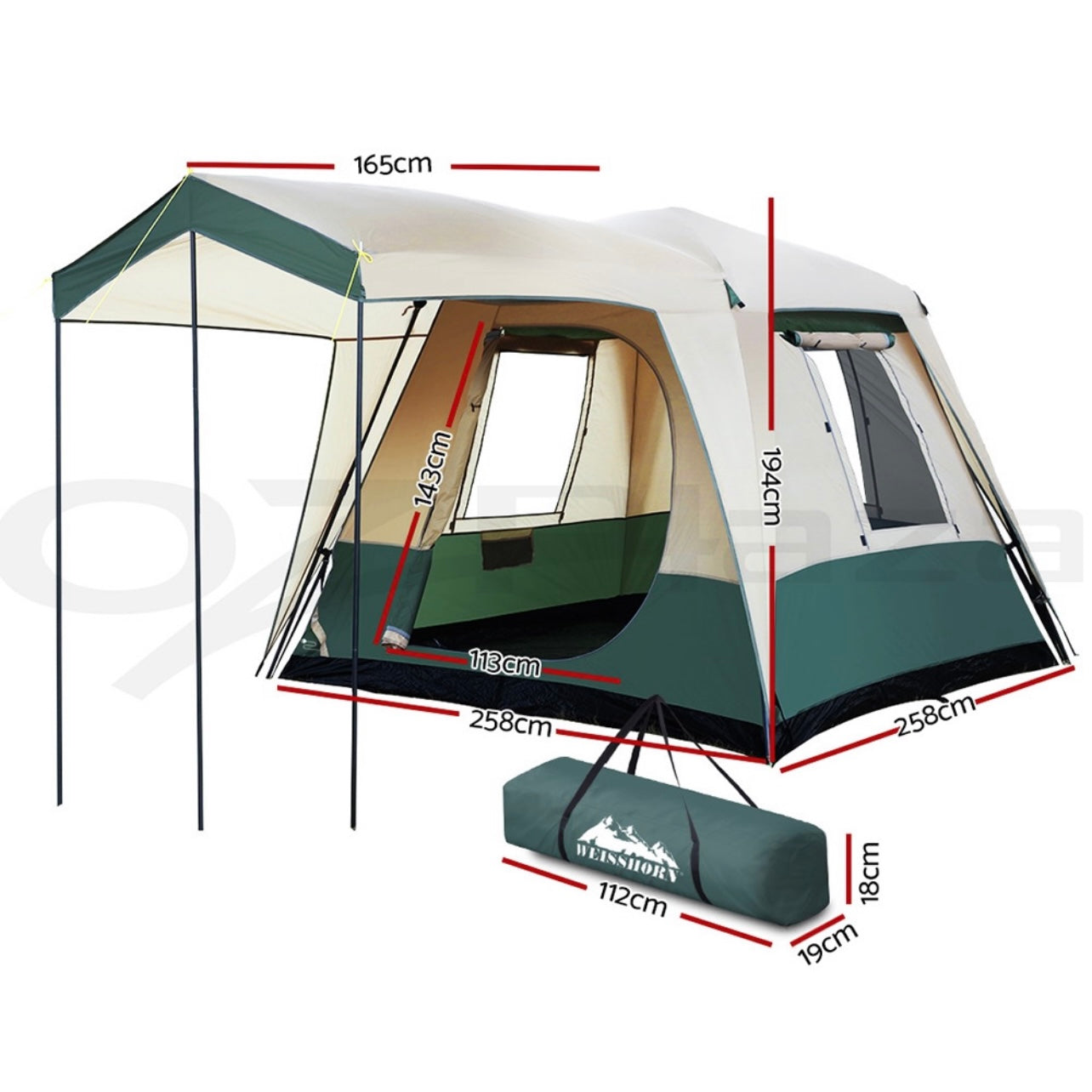 Weisshorn Instant Up Camping Tent Pop up Tents Family Hiking Dome 4-8 Persons