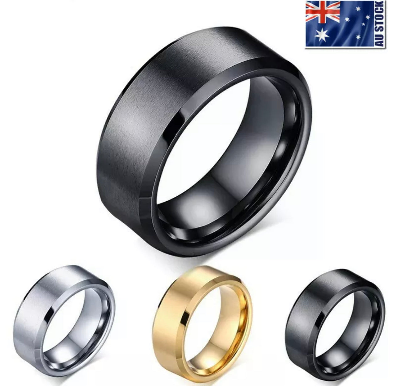 Titanium Stainless Steel 8mm Brushed Finish Men Women Wedding Band Comfort Ring