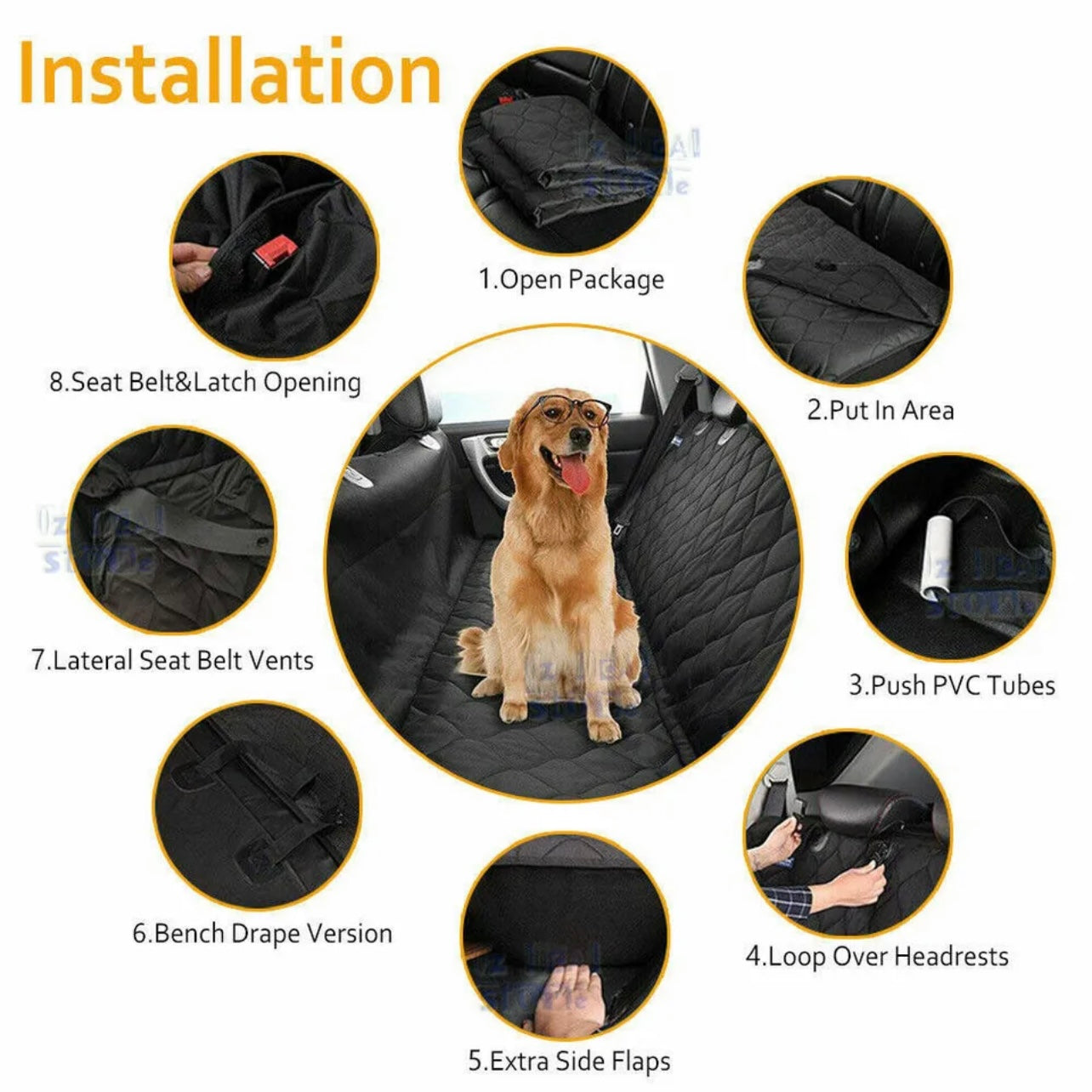 Pet Car dog Seat Cover Hammock NonSlip Protector Mat Waterproof Cat Dog Backseat