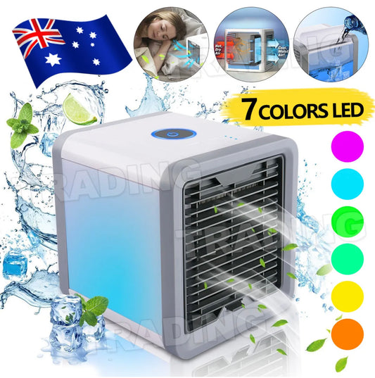 Portable Mini Air Cooler Fan Air Conditioner Cooling Fan Humidifier Desk USB Fan