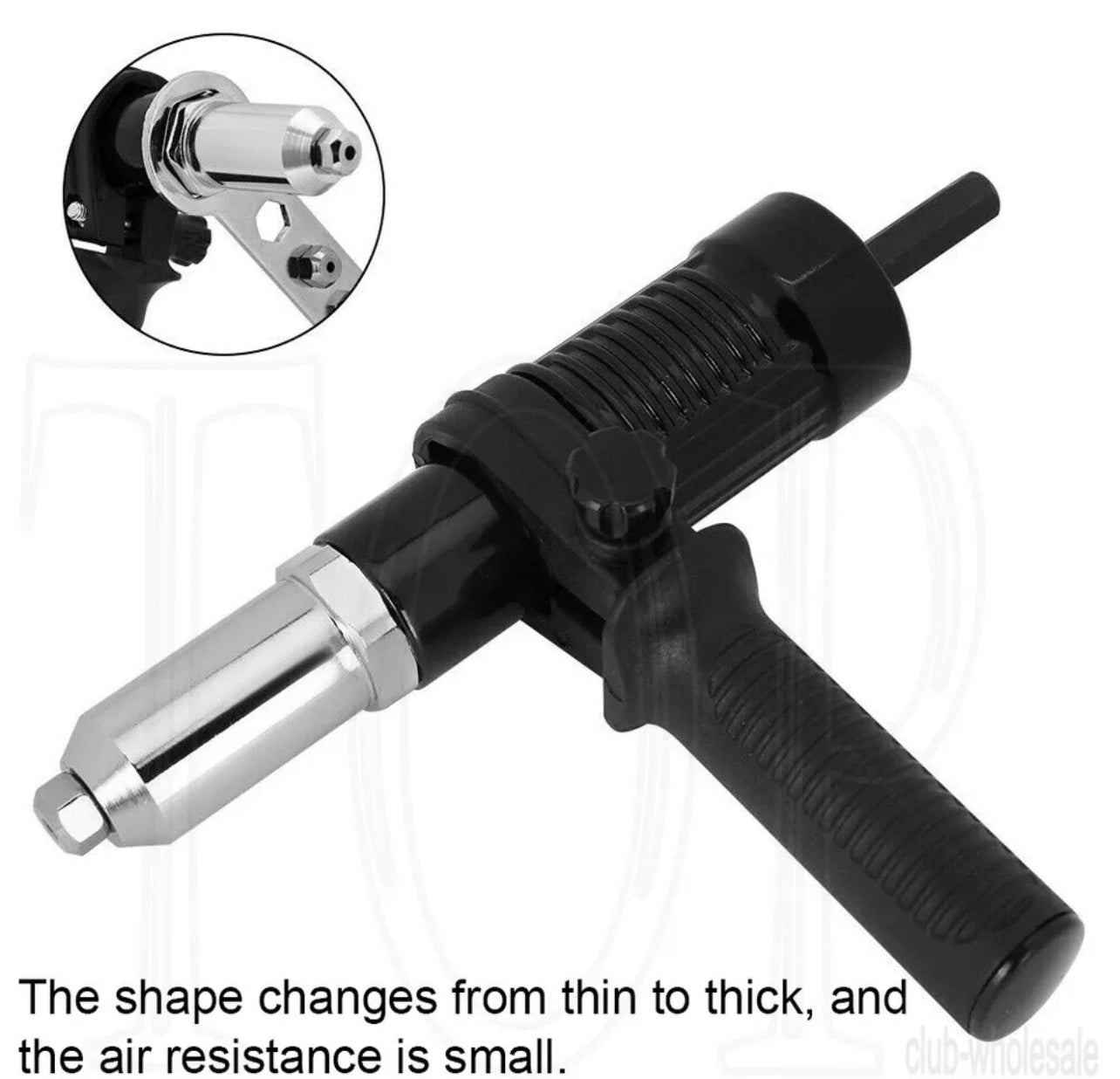 Electric Rivet Pop Gun Adaptor Cordless Drill Nut Riveting Riveter Insert Tool