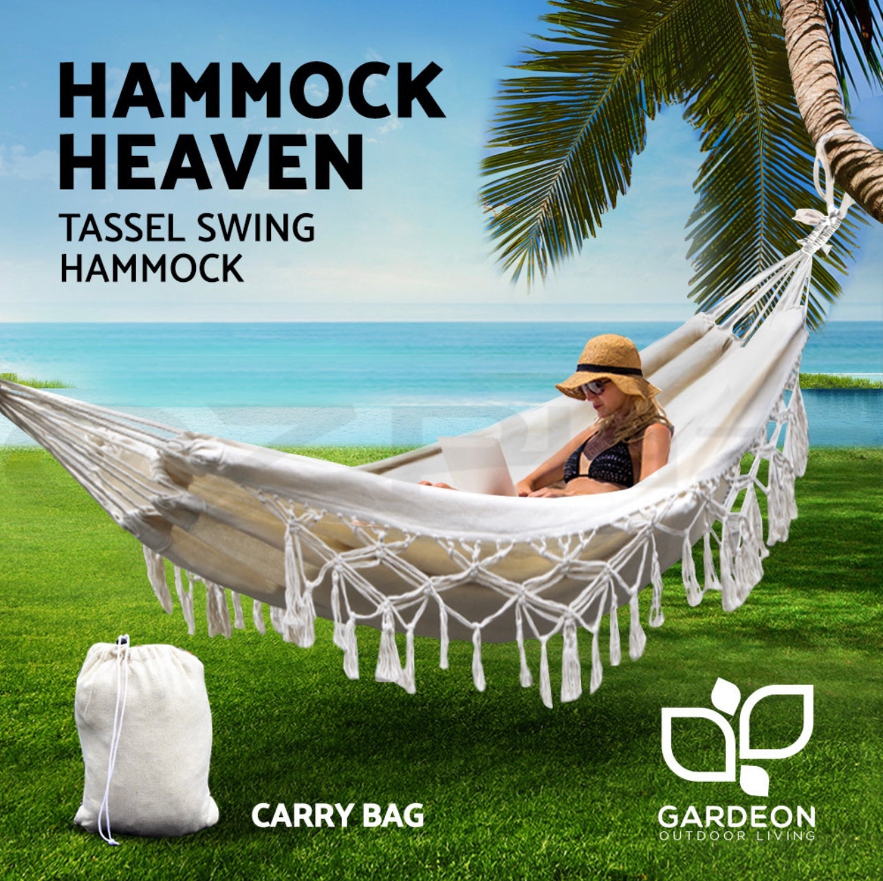 Gardeon Camping Hammock Bed Portable Outdoor Swing Hanging Chair Double Bed