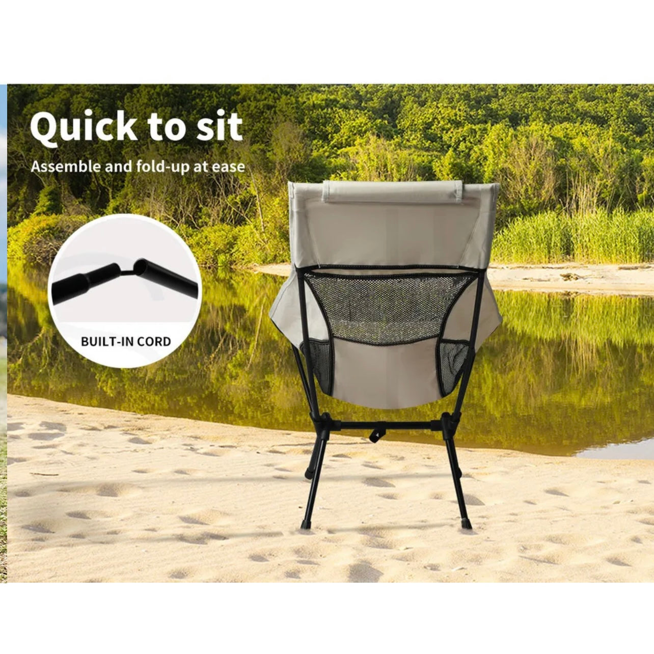 Camping Chair Folding Outdoor Portable Lightweight Fishing Chairs Beach Picnic L