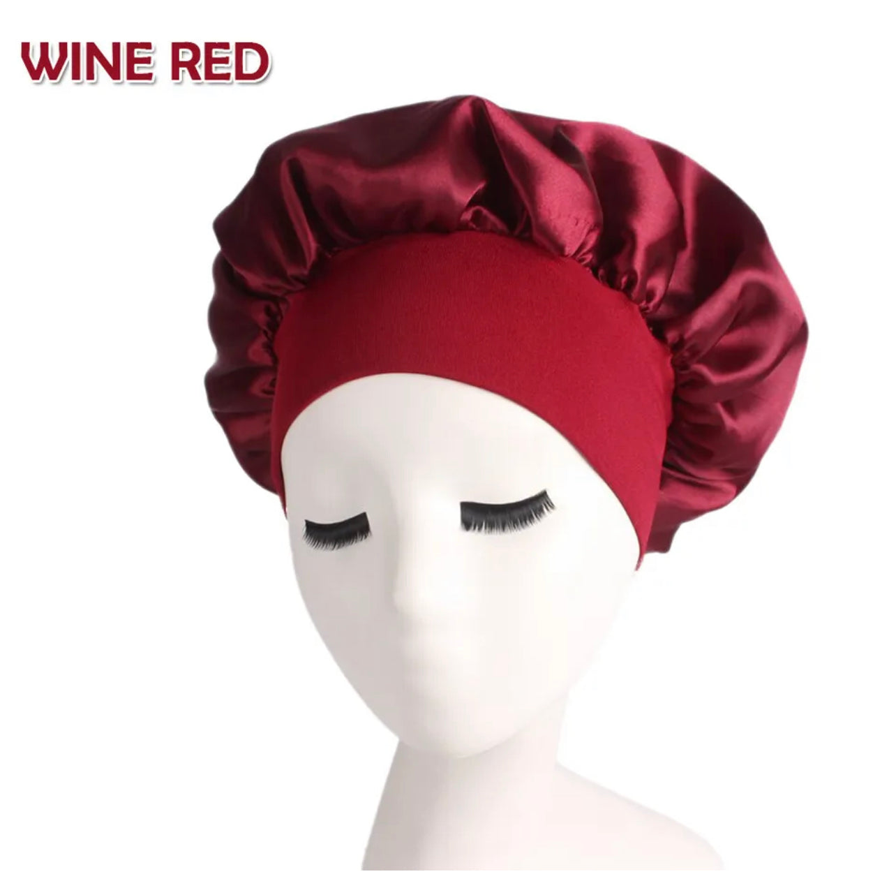 Sleeping Bonnet Hair Wrap Silk Satin Cap Women Elastic Night Soft Hat Headwear