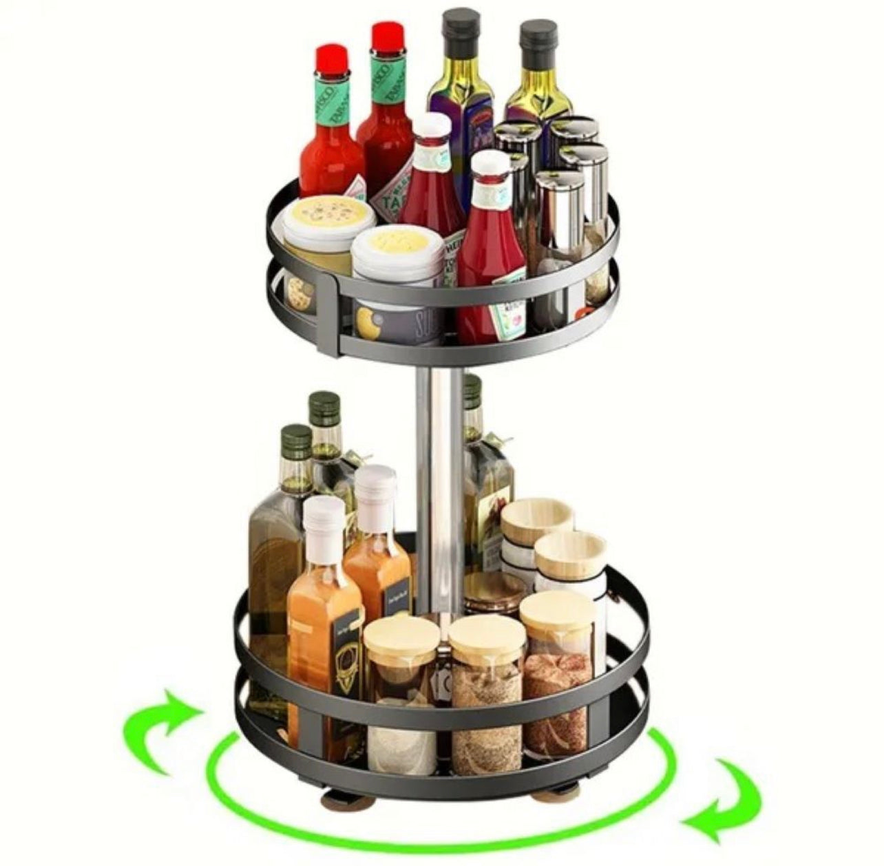 Viviendo Square Rotating Kitchen Storage Spice Organiser Rack Pantry Bathroom