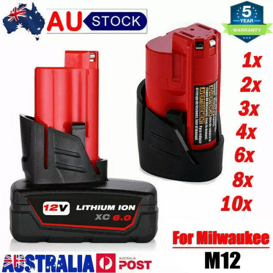 12V Pack For Milwaukee M12B6 Lithium M12 Battery M12B5 48-11-2440 Cordless