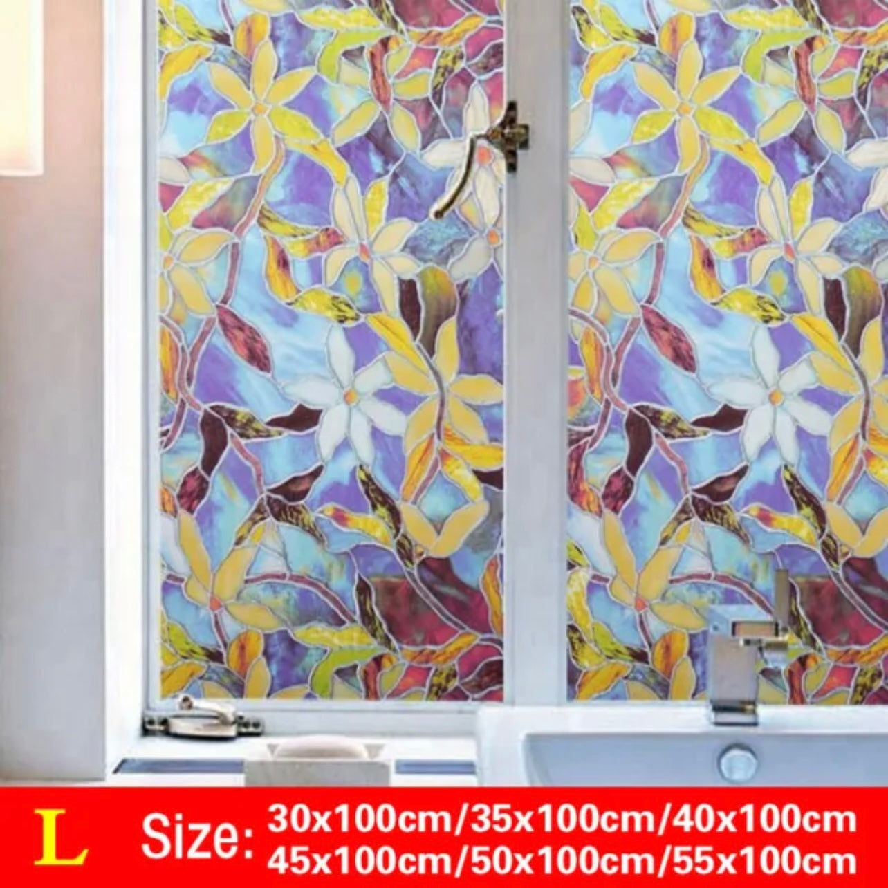 3D Stained Window Glass Self-Adhesive Film Privacy Anti UV Stickers Home Decor