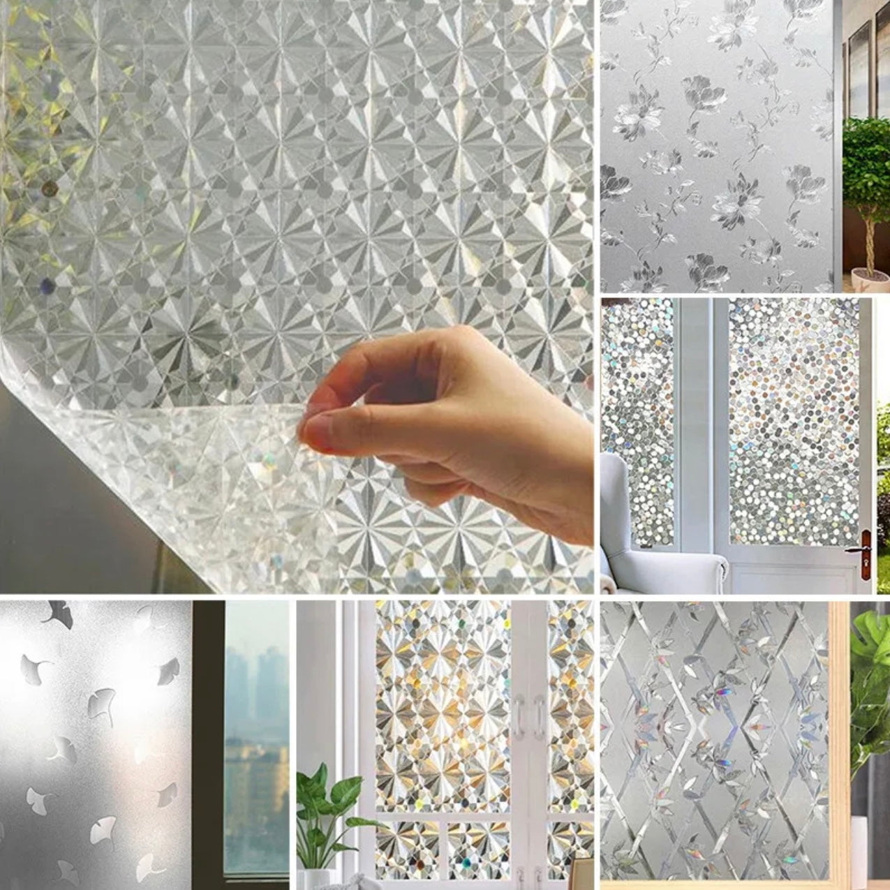 3D Stained Window Glass Self-Adhesive Film Privacy Anti UV Stickers Home Decor