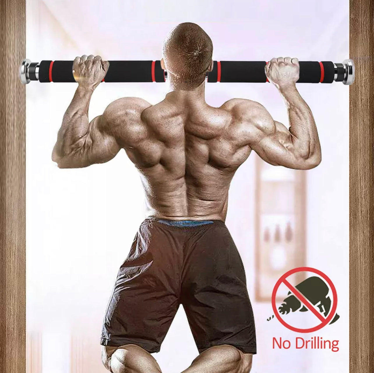 Pull Up Bar Doorway Chin Abs Exercise Home Gym Fitness Strength Workout Indoor