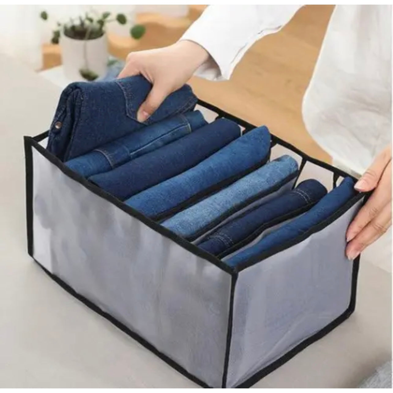 7 Grids Mesh Storage Bag Clothes Jeans Pants Drawer Organizer Boxes Foldable AU