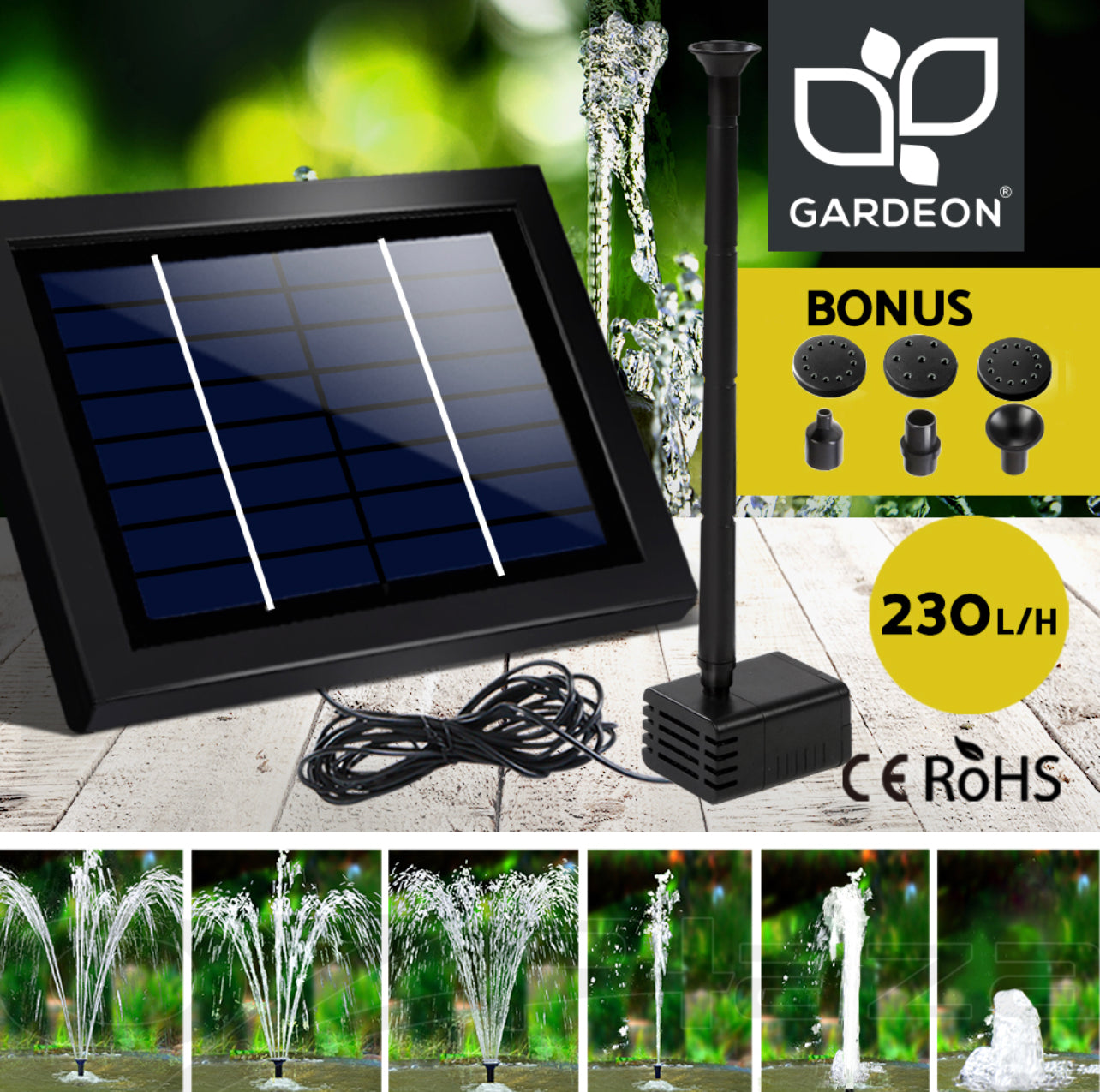 Gardeon Solar Pond Pump Water Kit Pool Fountain Pumps with Battery Submersible