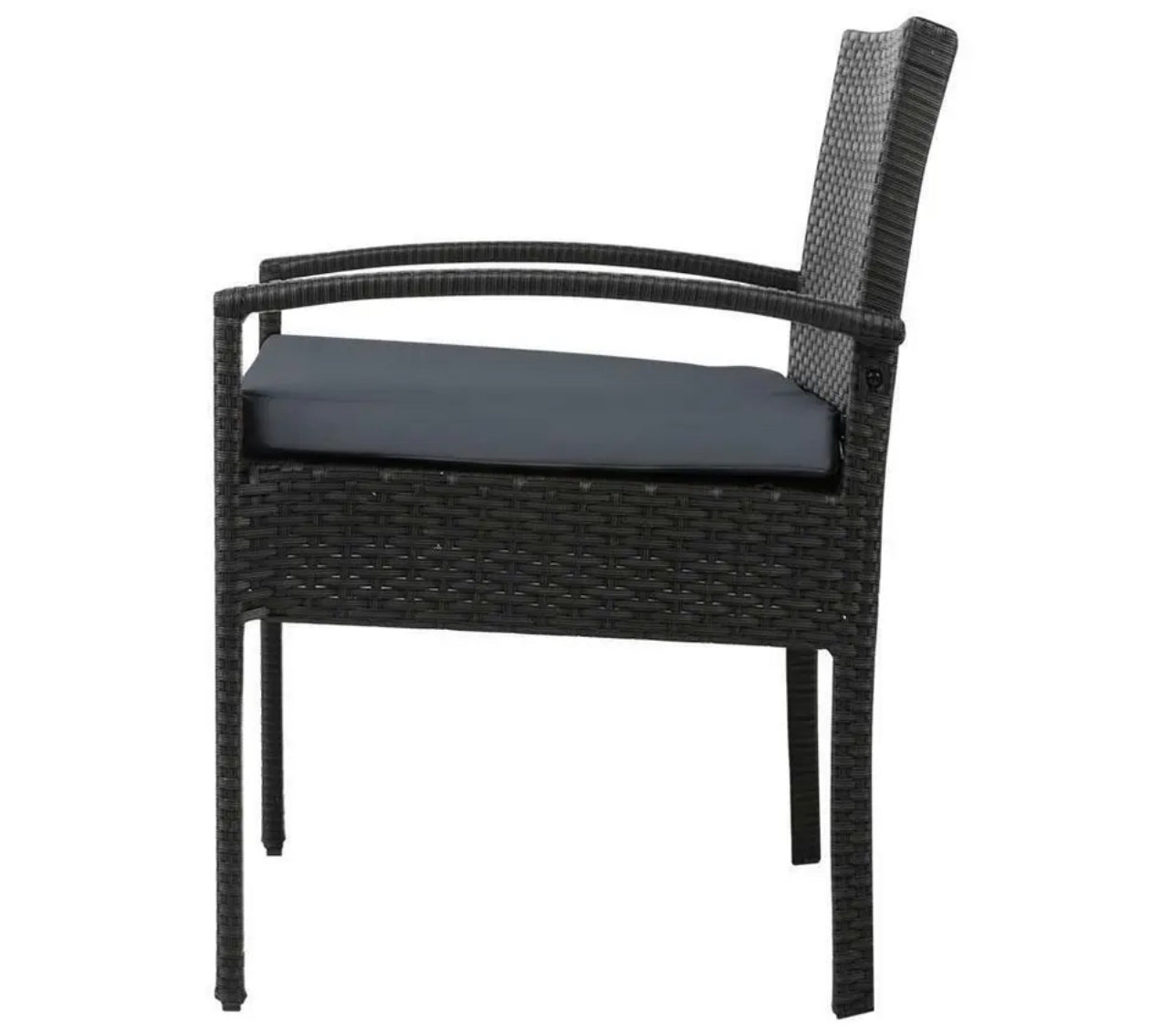 Gardeon Outdoor Furniture Dining Chairs Wicker Garden Patio Cushion Black