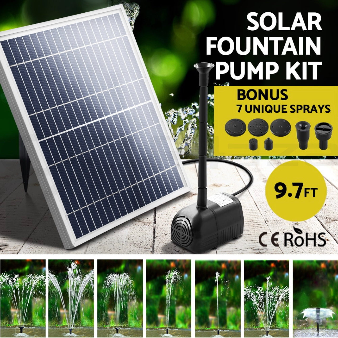 Gardeon Solar Pond Pump Water Kit Pool Fountain Pumps with Battery Submersible