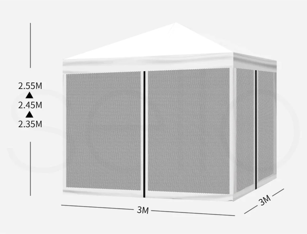 Mountview Gazebo 3x3 Marquee Pop Up Tent Outdoor Canopy Wedding Mesh Side Wall