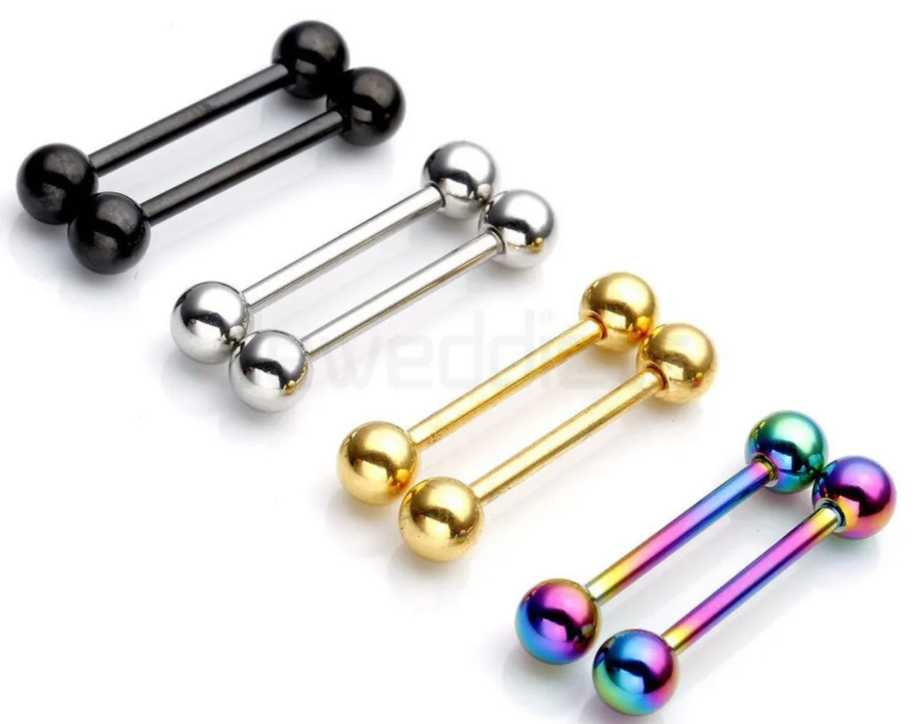 2-10 Piercing Barbells Surgical Steel Tongue Nipple Ear Bar Ring Body Jewellery