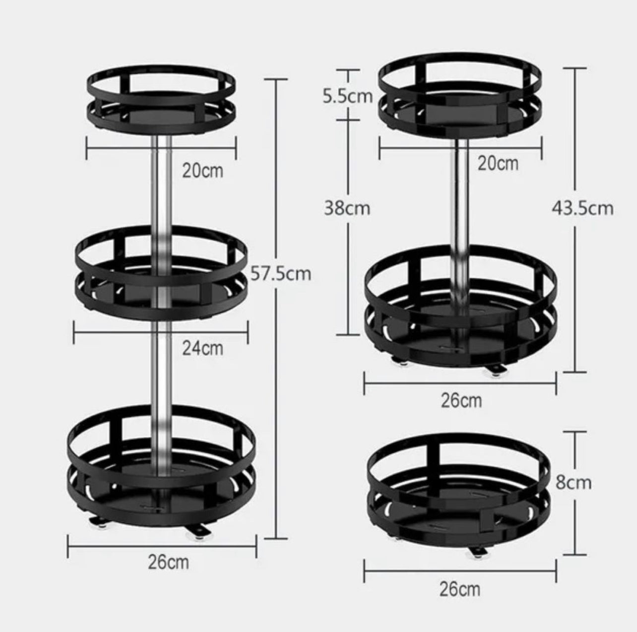 Viviendo Square Rotating Kitchen Storage Spice Organiser Rack Pantry Bathroom