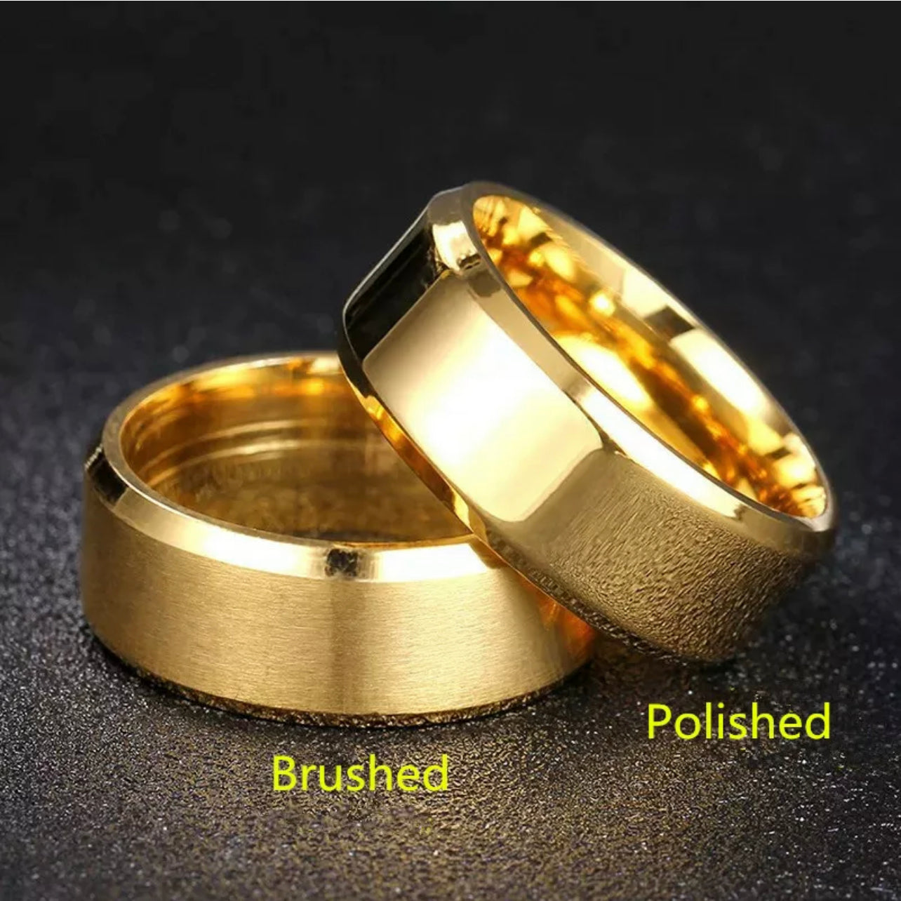 Titanium Stainless Steel 8mm Brushed Finish Men Women Wedding Band Comfort Ring