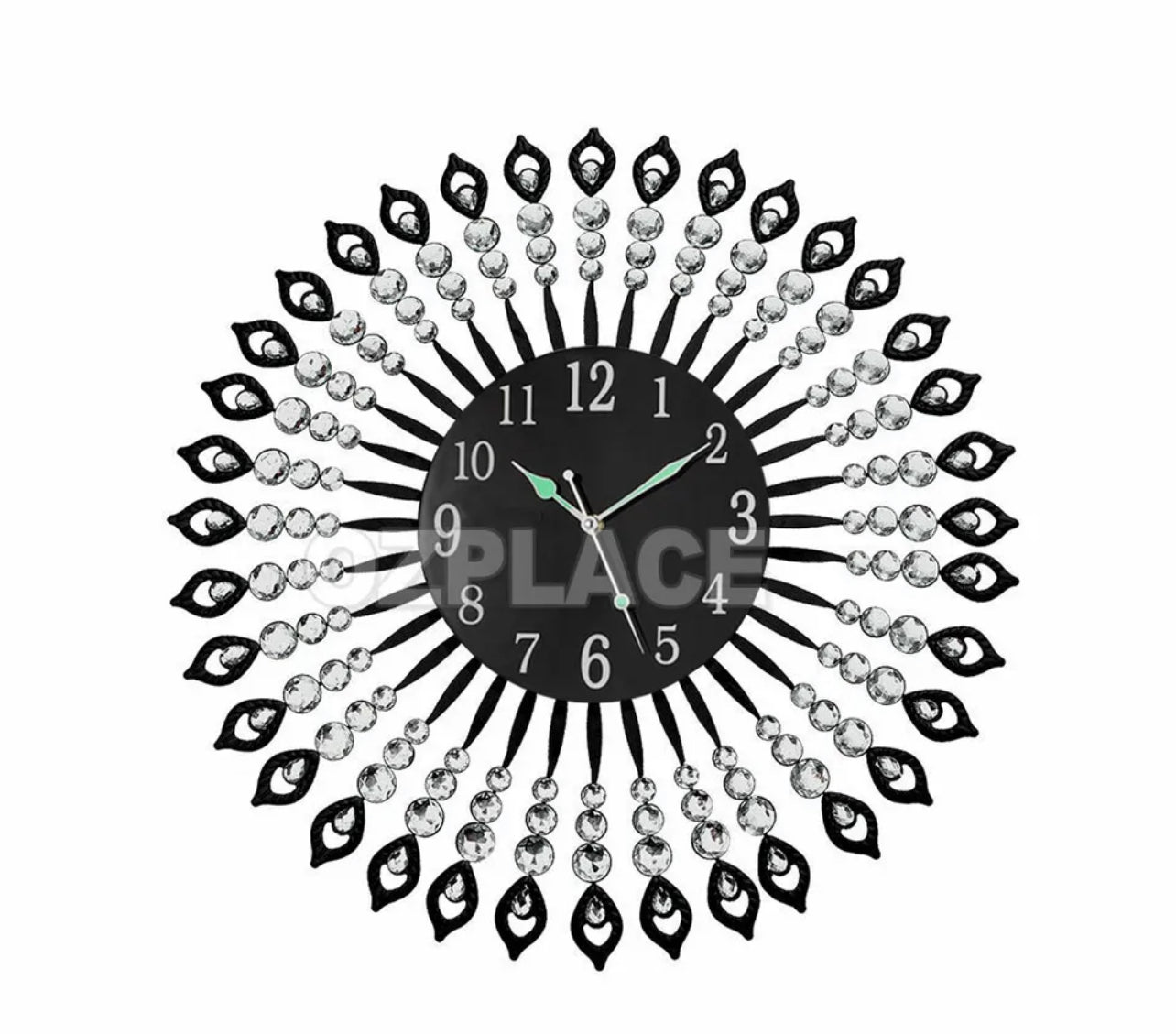 Large Modern 3D Crystal Wall Clock Luxury Art Silent Round Dial Home Decor New