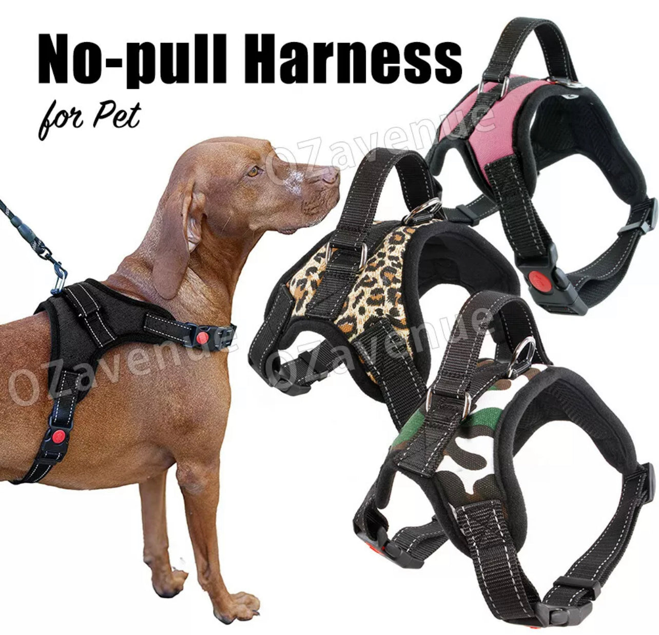 No-pull Dog Harness Pet Puppy Large Dog Vest Adjustable Padded Handle S->XL MEL