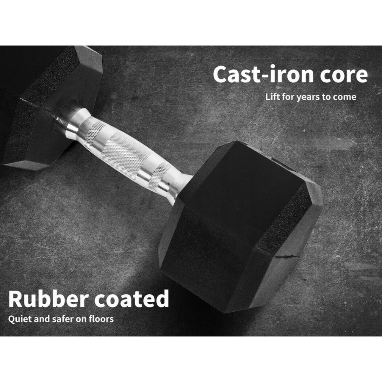 1KG-40KG Rubber Hex Dumbbell Fitness Home Gym Exercise Strength Weight