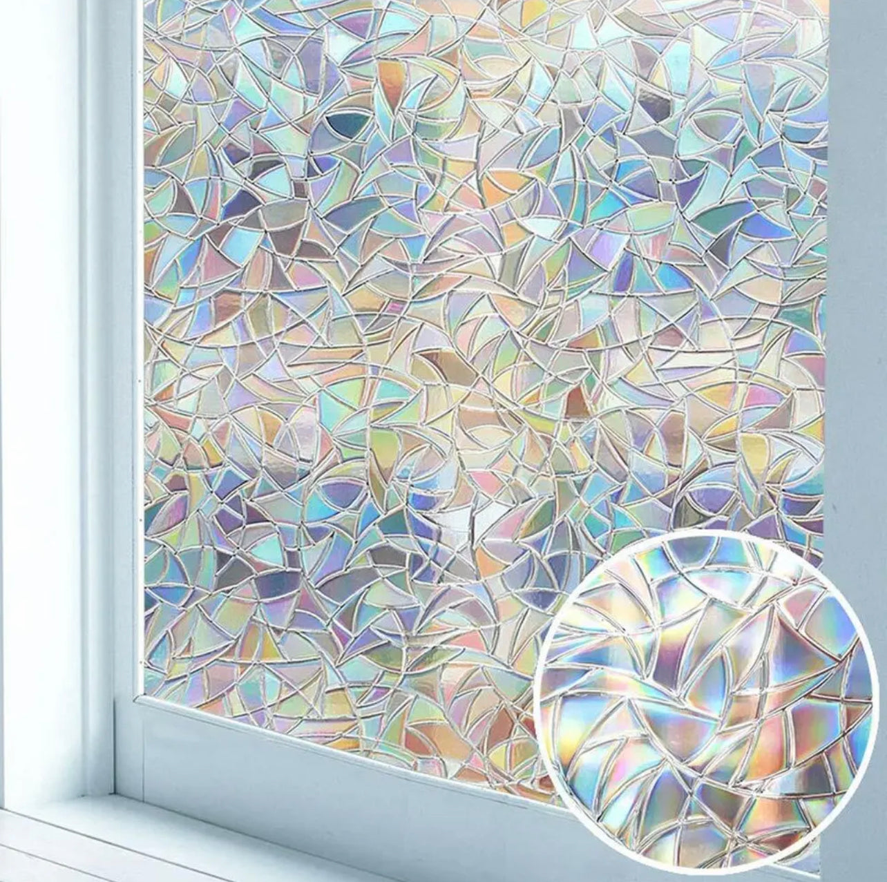 Rainbow Translucent Window Film Print Sticker Cling Stained Glass UV Block Gift