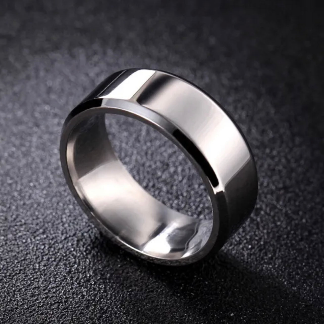 Titanium Stainless Steel 8mm Brushed Finish Men Women Wedding Band Comfort Ring