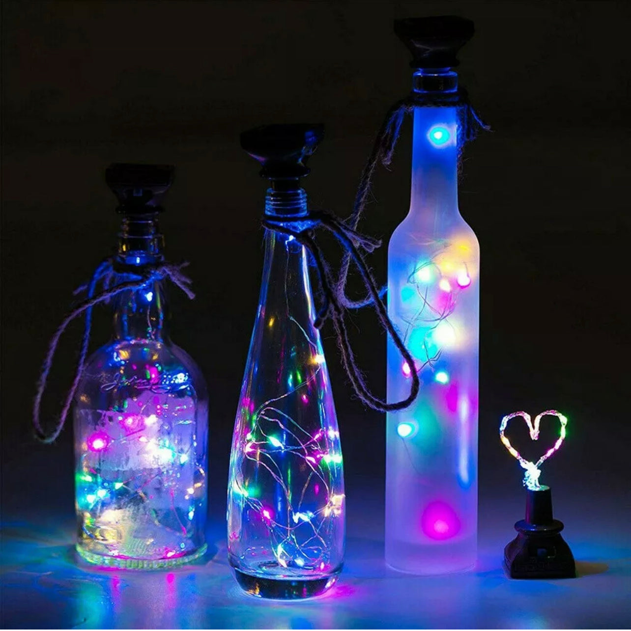 10PCS Fairy Wine Bottle String Lights 20 LED Battery Cork For Party Xmas Wedding