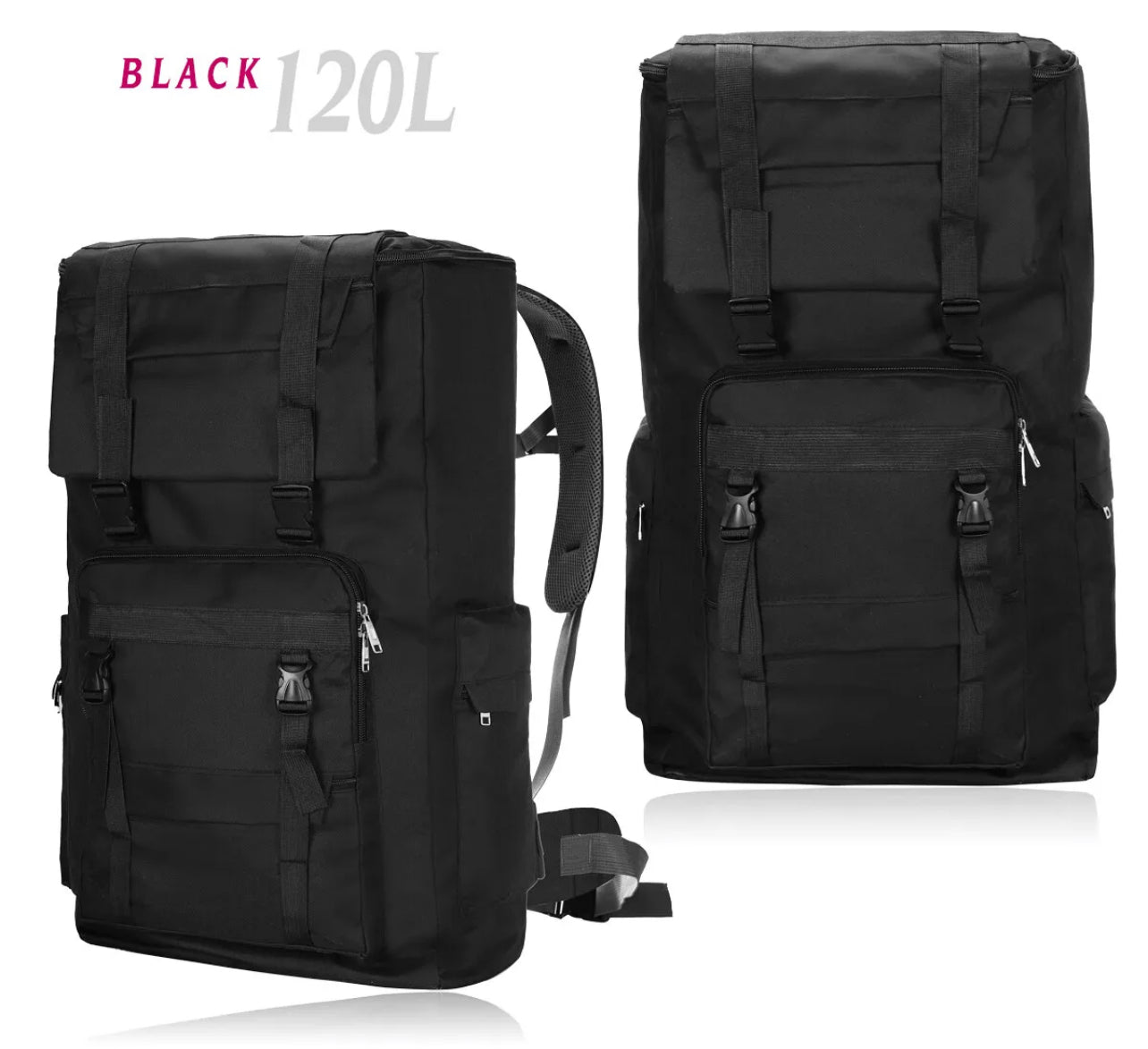 120L Large Military Tactical Backpack  Hiking Camping Rucksack  Outdoor Trek Bag