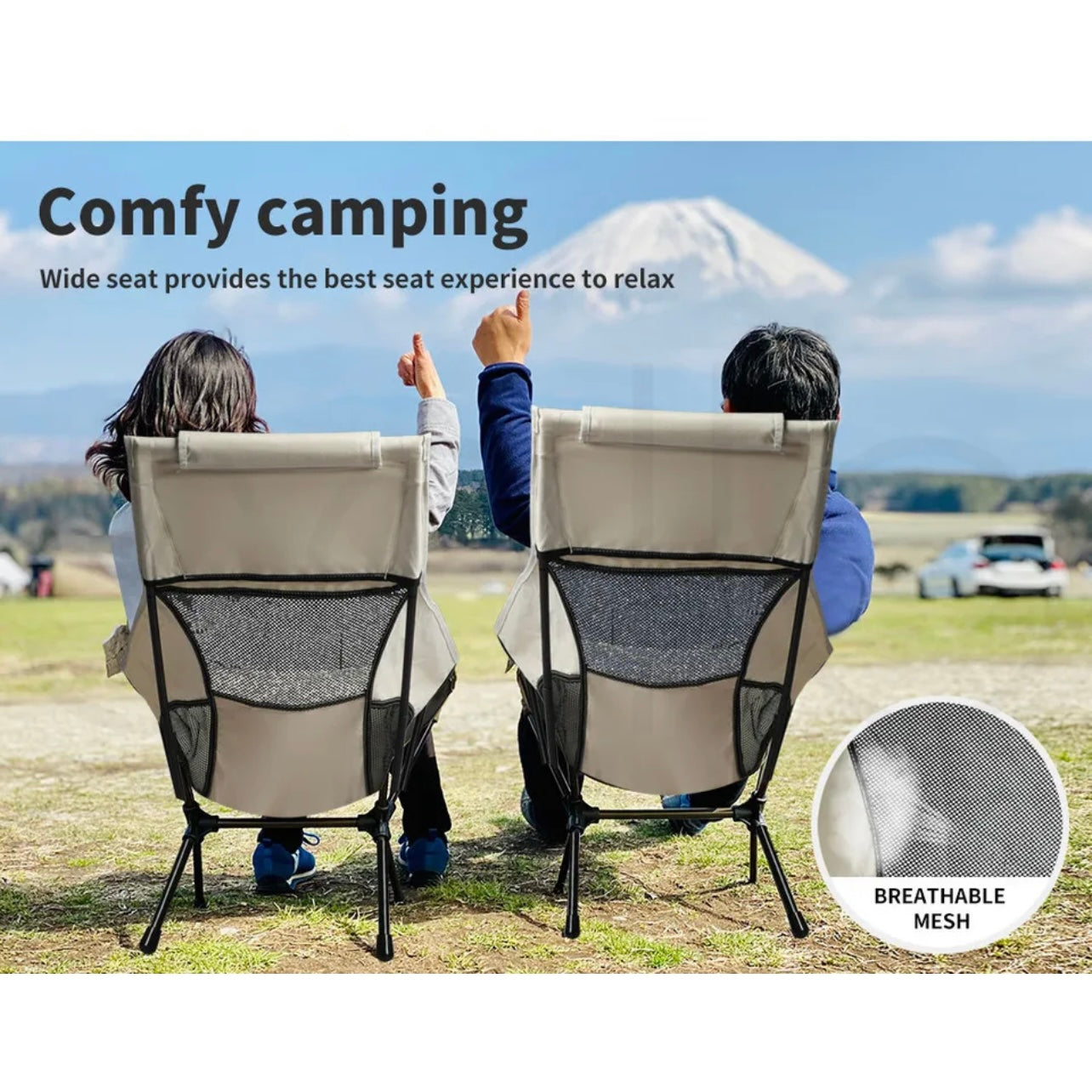 Camping Chair Folding Outdoor Portable Lightweight Fishing Chairs Beach Picnic L