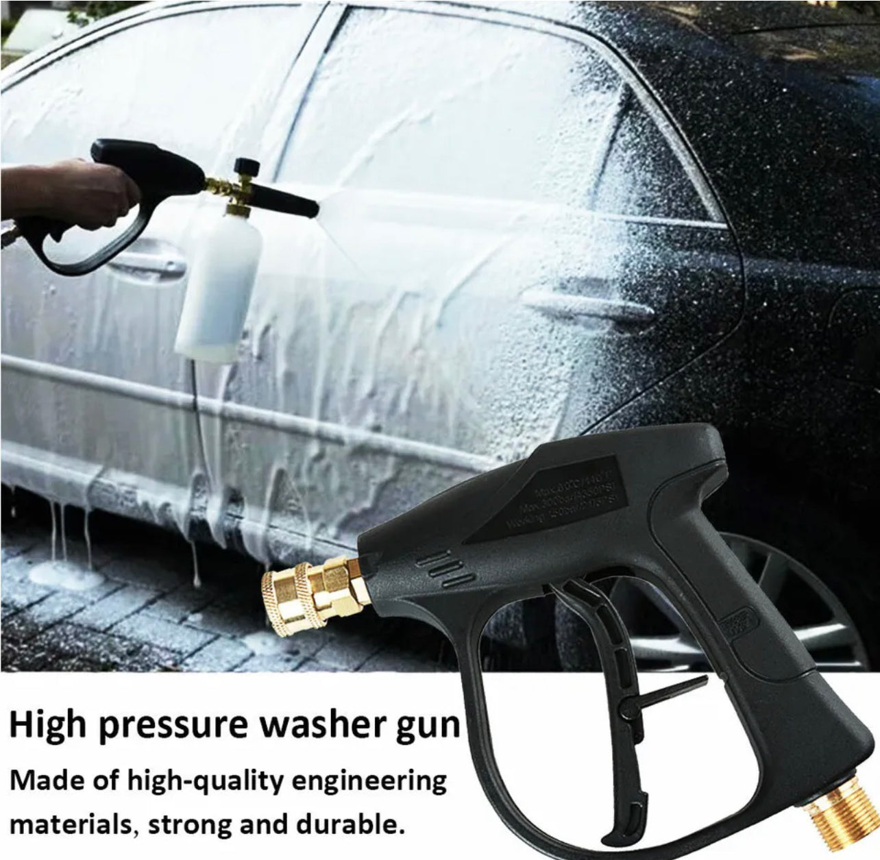 High Pressure Snow Foam Washer Gun Jet Car Wash Lance Cannon 1L Spray Bottle Kit