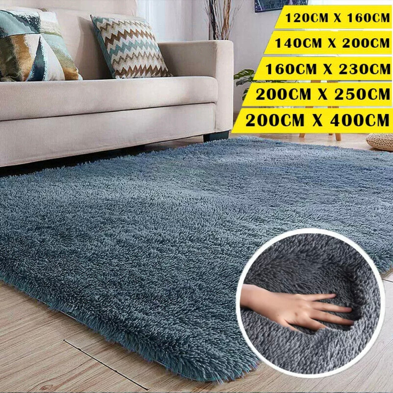 Rectangle Area Rugs Soft Fluffy Shaggy Carpet Bedroom Living Room Floor Pads Mat