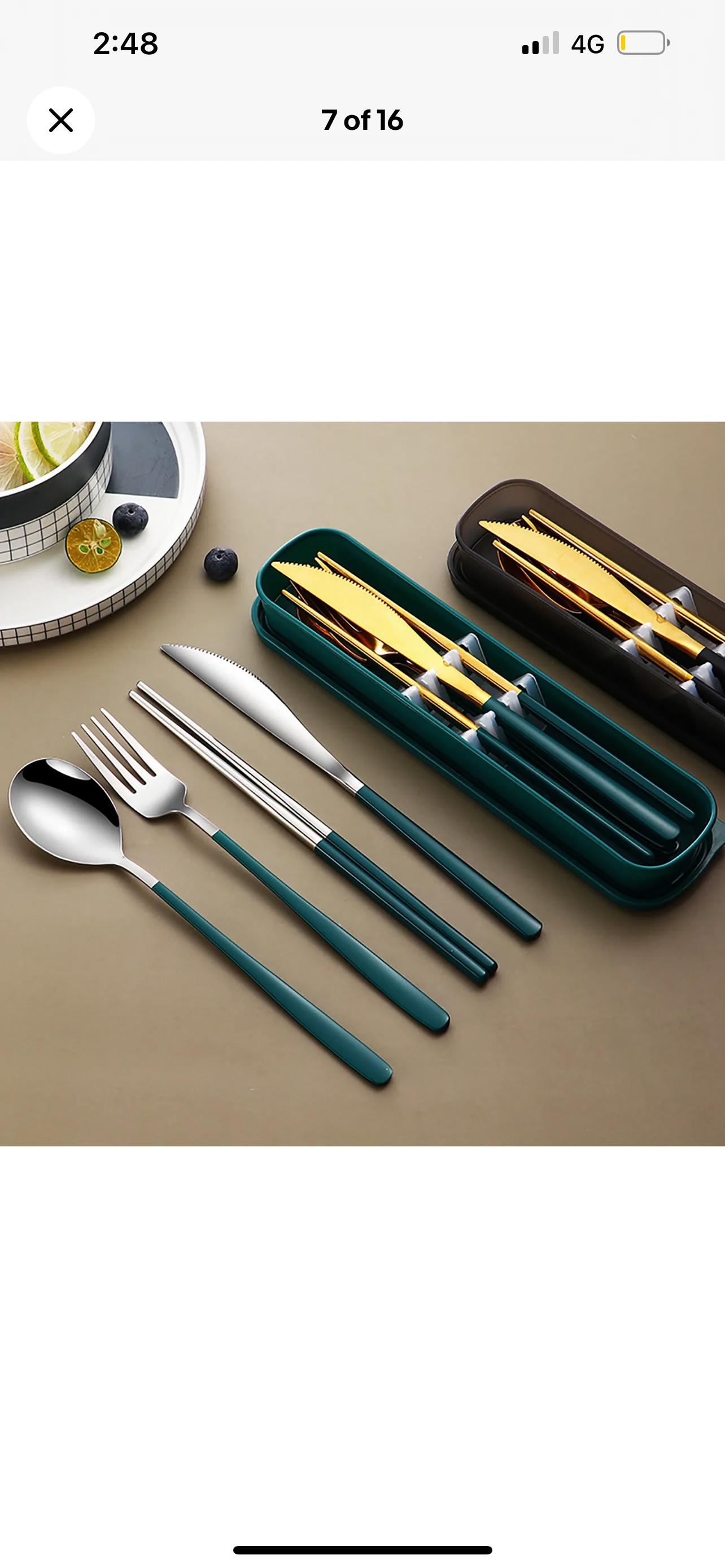 6pcs/set Cutlery Set Stainless Steel Spoon Fork Knife Chopsticks Travel Box Bag