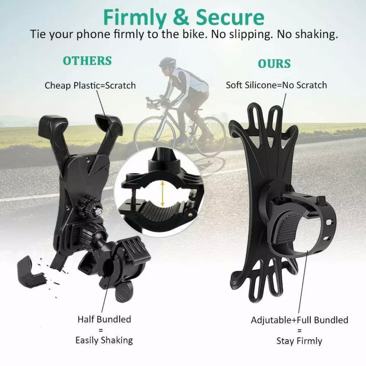 Bike Mobile Phone Holder Bicycle Handlebar Mount 360° Rotation For Motorcycle AU