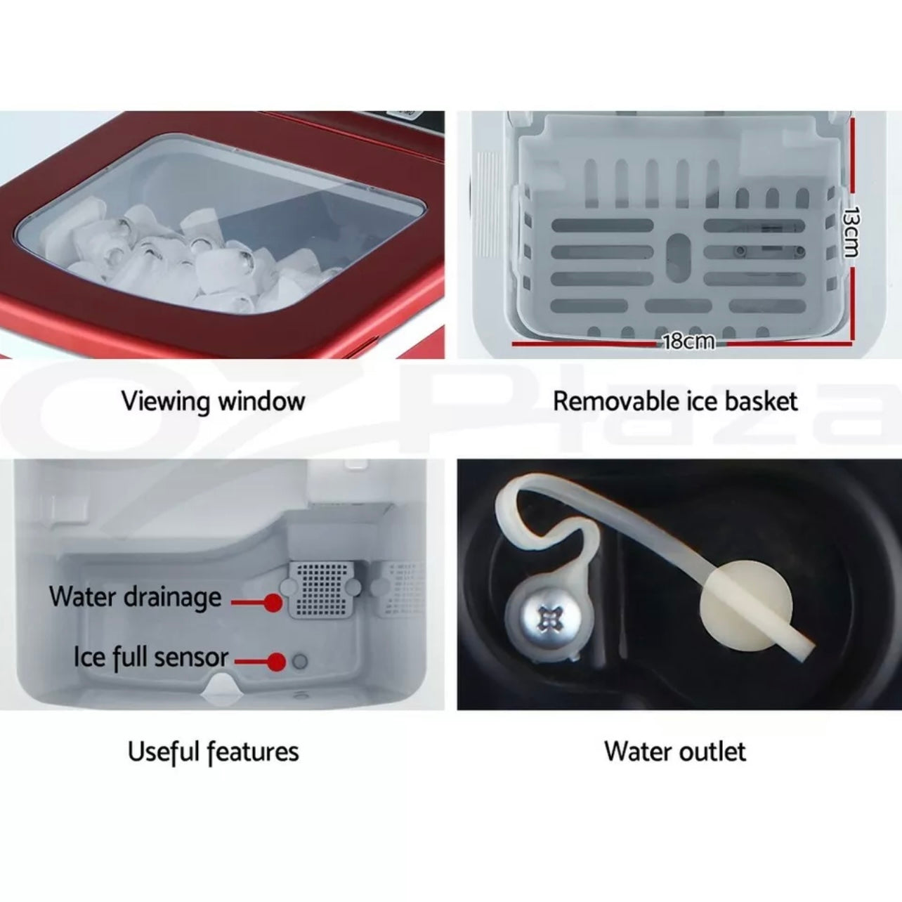 Devanti Ice Maker Machine Commercial Portable Ice Cube Tray Bar Countertop Party