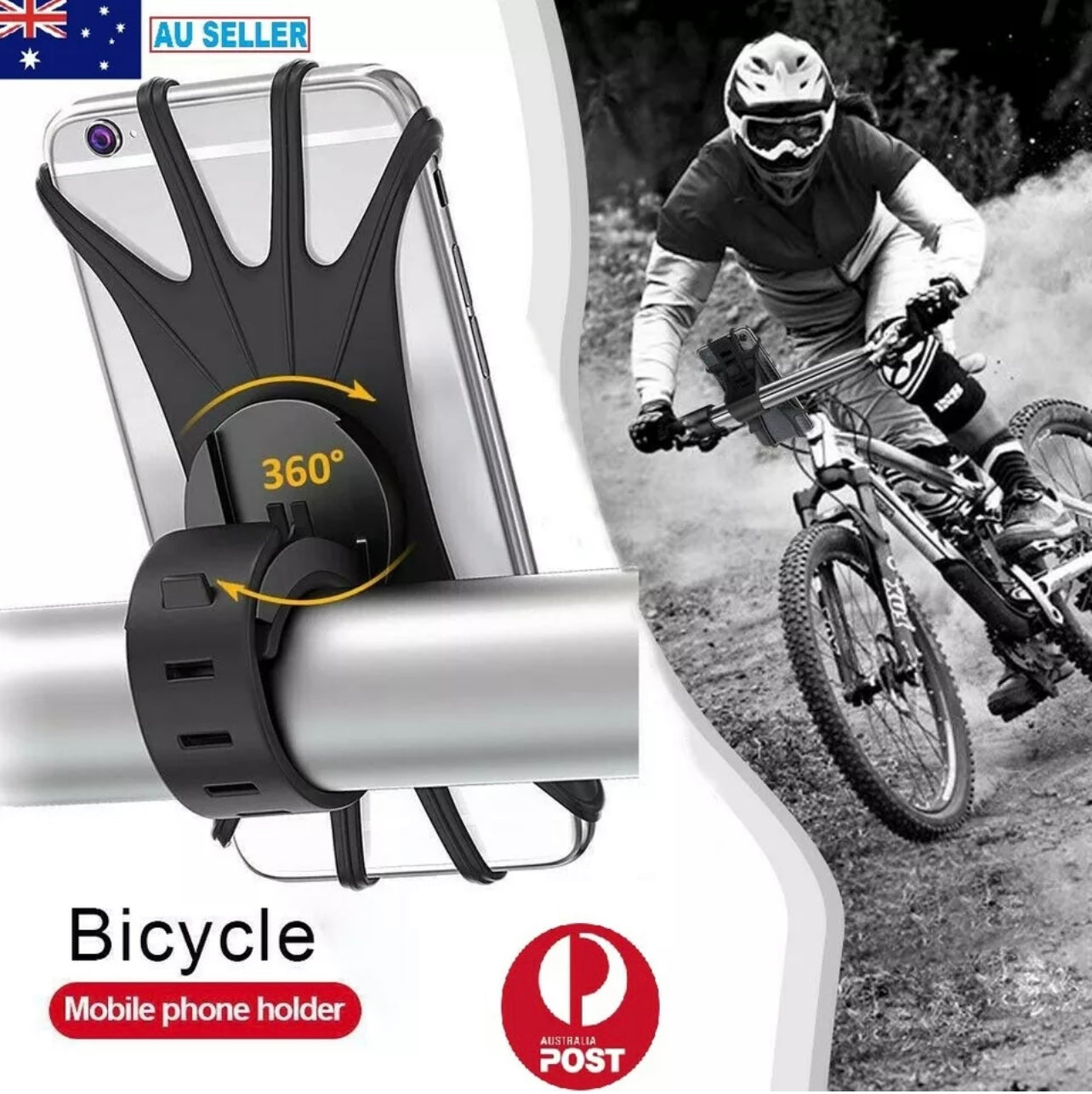 Bike Mobile Phone Holder Bicycle Handlebar Mount 360° Rotation For Motorcycle AU