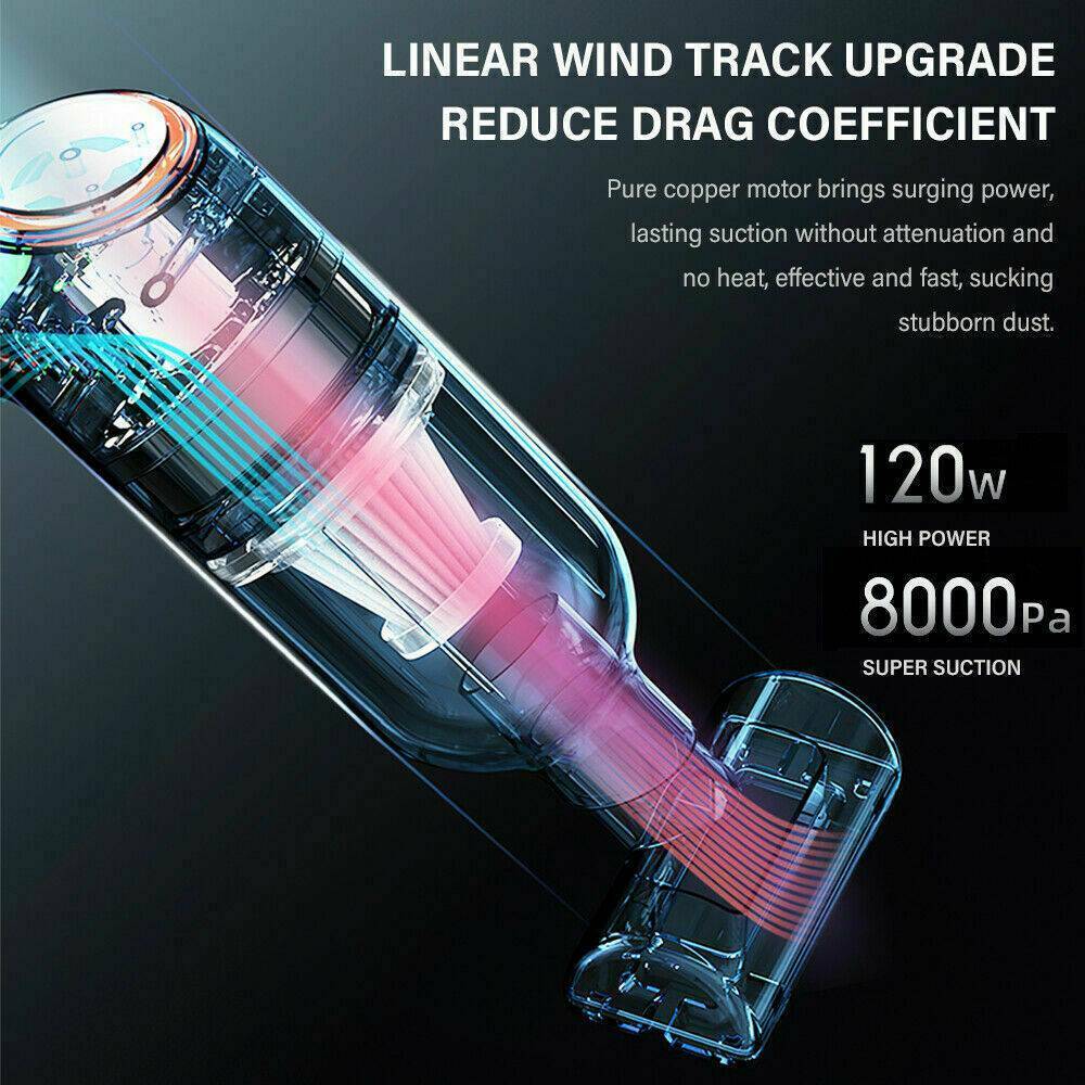 8000Pa Car Vacuum Cleaner Suction Cordless Handheld Rechargeable Portable Duster