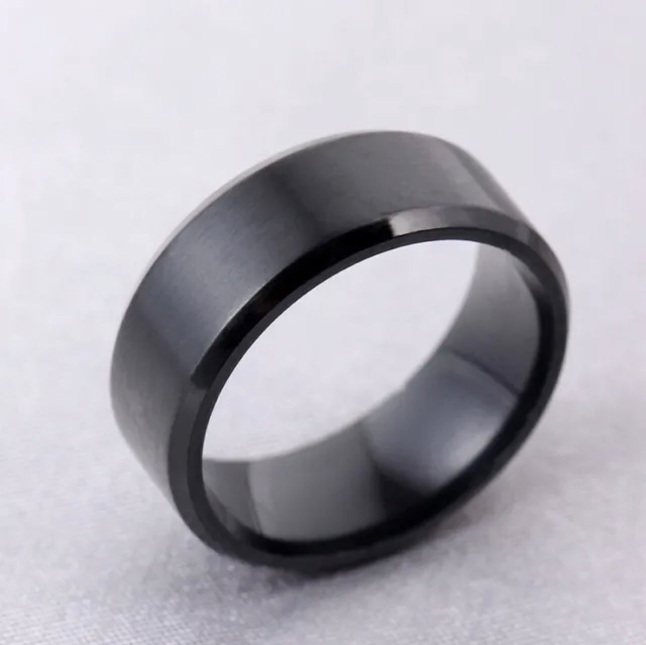 Titanium Stainless Steel 8mm Brushed Finish Men Women Wedding Band Comfort Ring