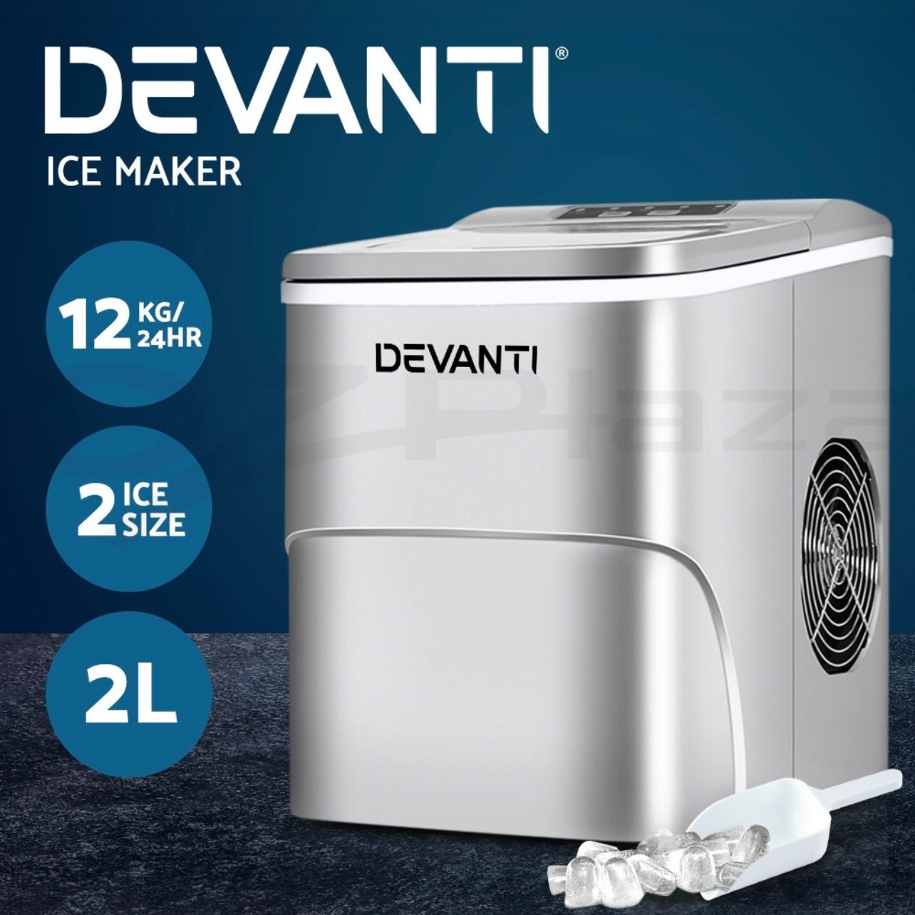 Devanti Ice Maker Machine Commercial Portable Ice Cube Tray Bar Countertop Party