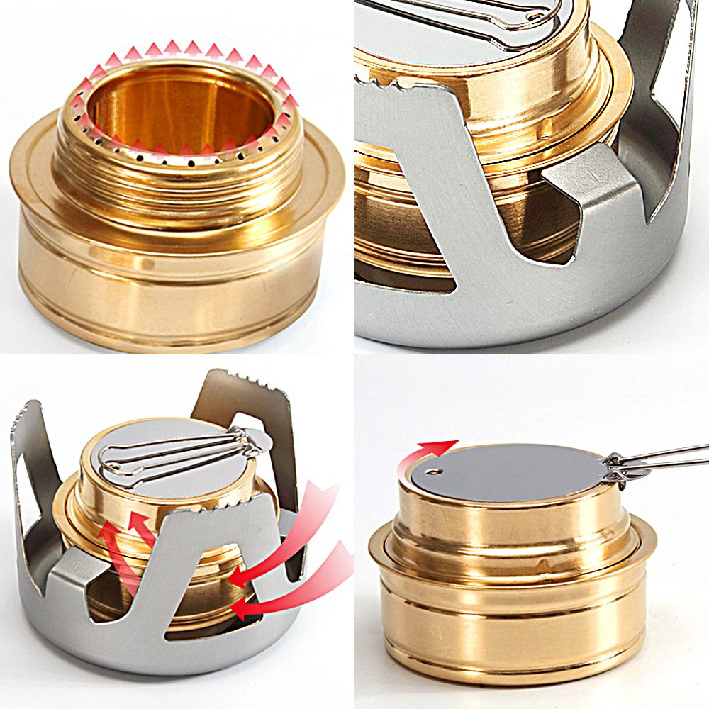 Mini Spirit Burner Alcohol Stove For Outdoor Hiking Camping Picnic Portable CG