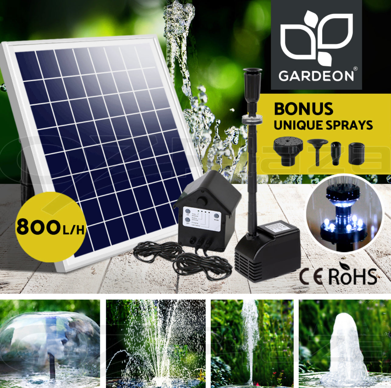 Gardeon Solar Pond Pump Water Kit Pool Fountain Pumps with Battery Submersible