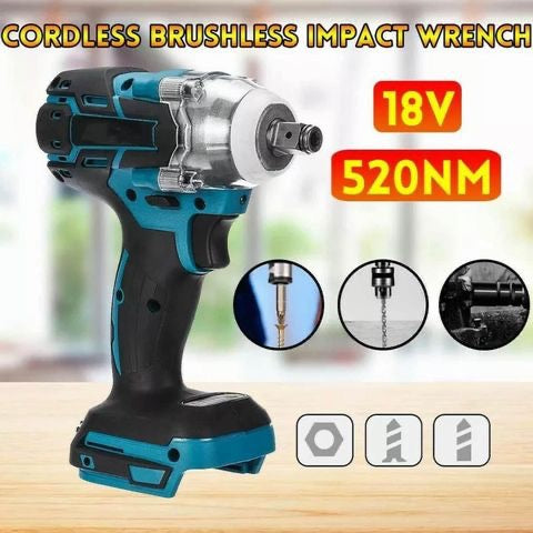 Brushless Electric Impact Wrench 1/2 Electric Screwdriver For Makita 18V Battery