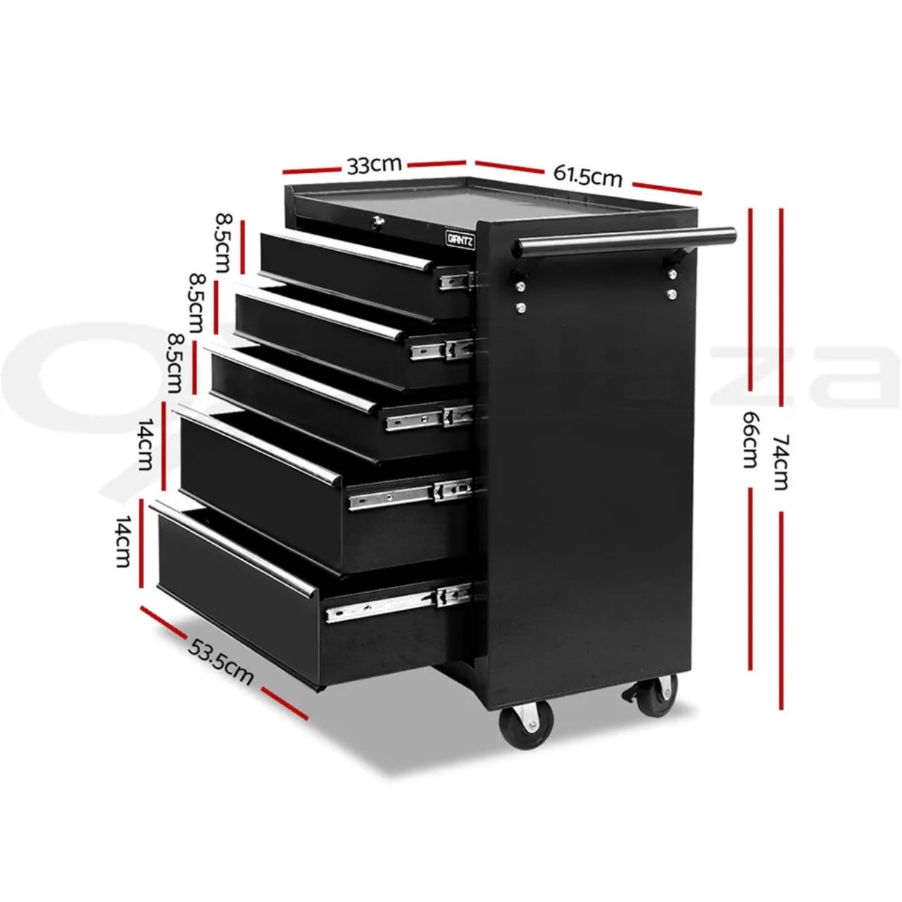 Giantz 5 Drawer Tool Box Cabinet Trolley Chest Garage Storage Organiser Toolbox