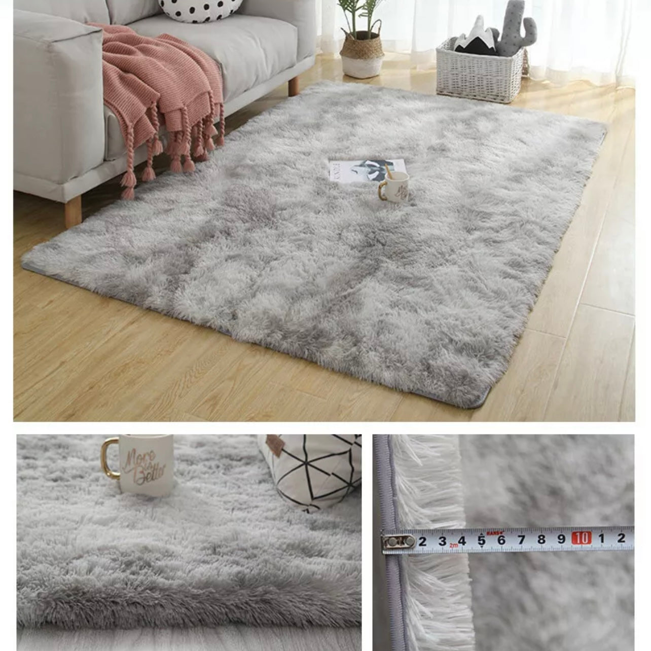 Rectangle Area Rugs Soft Fluffy Shaggy Carpet Bedroom Living Room Floor Pads Mat