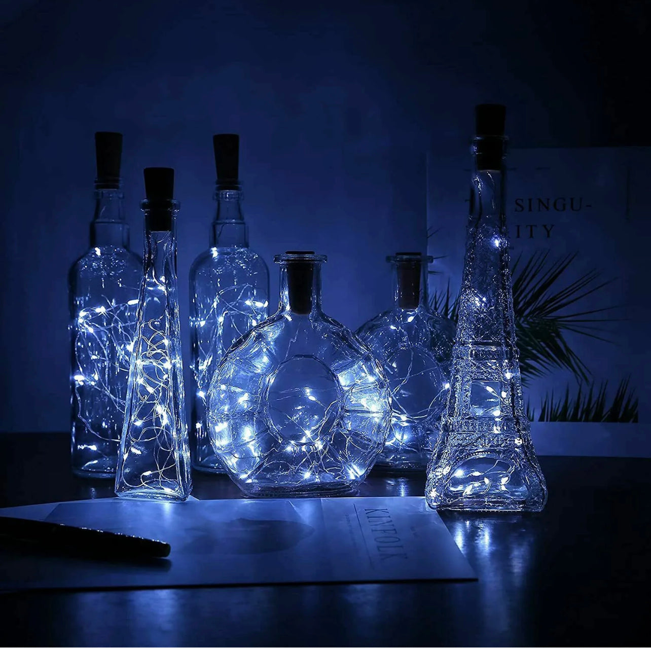 10PCS Fairy Wine Bottle String Lights 20 LED Battery Cork For Party Xmas Wedding