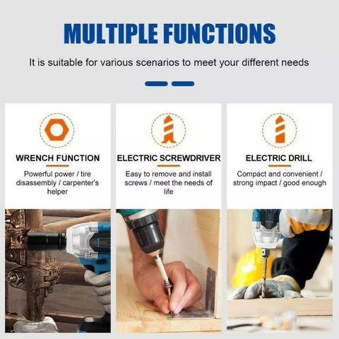 Brushless Electric Impact Wrench 1/2 Electric Screwdriver For Makita 18V Battery