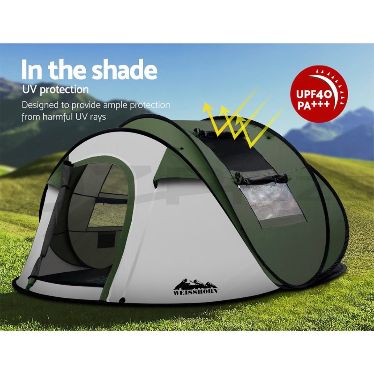 Weisshorn Instant Up Camping Tent Pop up Tents Family Hiking Dome 4-8 Persons