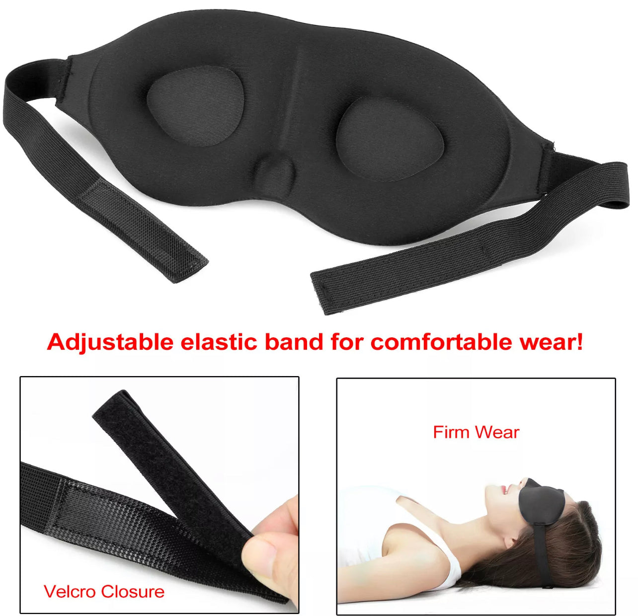 Travel Sleep Eye Mask soft 3D Memory Foam Padded Shade Cover Sleeping Blindfold